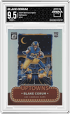 Blake Corum from the 2024 Donruss Optic set graded by Arena Club and given an overall grade of 9.5.