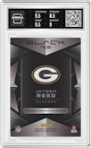 Jayden Reed from the 2024 Panini Black set featuring a Royal parallel graded by Arena Club and given an overall grade of 9.
