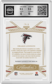 Drake London  from the 2023 Panini Flawless set featuring a Diamond parallel graded by Arena Club and given an overall grade of 10.
