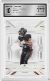 Drake London  from the 2023 Panini Flawless set featuring a Diamond parallel graded by Arena Club and given an overall grade of 10.