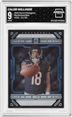 Caleb Williams from the 2024 Panini Photogenic set featuring a Blue parallel graded by Arena Club and given an overall grade of 9.