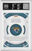 Travon Walker from the 2022 Panini National Treasures set featuring a Holo Gold parallel graded by Arena Club and given an overall grade of 9.