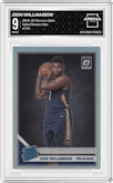 Zion Williamson from the 2019-20 Panini Donruss Optic set featuring a Holo parallel graded by Arena Club and given an overall grade of 9.