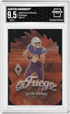 Justin Herbert from the 2021 Panini Phoenix set graded by Arena Club and given an overall grade of 9.5.