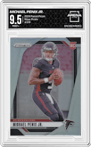 Michael Penix Jr. from the 2024 Panini Prizm set featuring a Silver Prizm parallel graded by Arena Club and given an overall grade of 9.5.