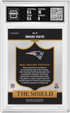Drake Maye from the 2024 Panini Zenith set graded by Arena Club and given an overall grade of 8.5.