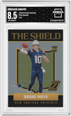 Drake Maye from the 2024 Panini Zenith set graded by Arena Club and given an overall grade of 8.5.