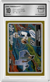 Dak Prescott from the 2024 Panini Zenith set featuring a Gold parallel graded by Arena Club and given an overall grade of 10.