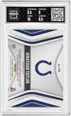 Jonathan Taylor from the 2020 Panini Certified set featuring a Mirror Orange parallel graded by Arena Club and given an overall grade of 9.5.