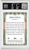 Ronald Acuna Jr. from the 2024 Topps  set graded by Arena Club and given an overall grade of 9.