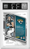 Trevor Lawrence from the 2024 Panini Spectra set featuring a Lucky Envelopes parallel graded by Arena Club and given an overall grade of 9.5.