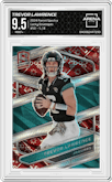 Trevor Lawrence from the 2024 Panini Spectra set featuring a Lucky Envelopes parallel graded by Arena Club and given an overall grade of 9.5.