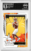 Jayden Daniels from the 2024 Donruss set graded by Arena Club and given an overall grade of 9.5.