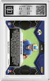 Blake Corum from the 2024 Panini Mosaic set featuring a No Huddle Pink parallel graded by Arena Club and given an overall grade of 10.