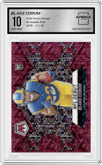 Blake Corum from the 2024 Panini Mosaic set featuring a No Huddle Pink parallel graded by Arena Club and given an overall grade of 10.