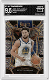 Klay Thompson  from the 2023-24 Panini Select  set featuring a Elephant Prizm parallel graded by Arena Club and given an overall grade of 9.5.