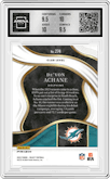 De'Von Achane from the 2023 Panini Select set featuring a Cosmic parallel graded by Arena Club and given an overall grade of 10.