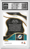De'Von Achane from the 2023 Panini Select set featuring a Dragon Scale parallel graded by Arena Club and given an overall grade of 10.