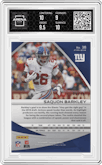 Saquon Barkley from the 2019 Panini Spectra set featuring a Neon Orange parallel graded by Arena Club and given an overall grade of 9.5.