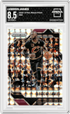 LeBron James from the 2016-17 Panini Mosaic Prizm set graded by Arena Club and given an overall grade of 8.5.