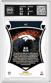 Bo Nix from the 2024 Panini Certified set featuring a Orange Mirror parallel graded by Arena Club and given an overall grade of 9.5.