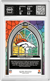 Russell Wilson from the 2022 Panini Mosaic set graded by Arena Club and given an overall grade of 8.5.