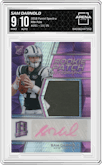 Sam Darnold from the 2018 Panini Spectra set featuring a Pink parallel graded by Arena Club and given an overall grade of 9.