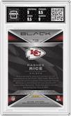 Rashee Rice from the 2023 Panini Black set graded by Arena Club and given an overall grade of 9.