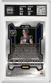C.J. Stroud from the 2023 Panini Prizm set featuring a Silver Prizm parallel graded by Arena Club and given an overall grade of 8.