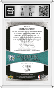 Chris Paul from the 2005-06 SP Signature Edition set graded by Arena Club and given an overall grade of 10.