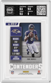 Lamar Jackson from the 2018 Panini Contenders set graded by Arena Club and given an overall grade of 9.
