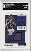 Lamar Jackson from the 2018 Panini Contenders set graded by Arena Club and given an overall grade of 9.