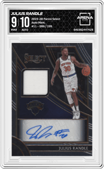 Julius Randle from the 2019-20 Panini Select set graded by Arena Club and given an overall grade of 9.