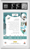 Jaylen Waddle from the 2021 Panini Playoff set featuring a Red Zone parallel graded by Arena Club and given an overall grade of 9.