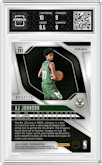AJ Johnson from the 2024-25 Panini Prizm set featuring a Blue Ice Prizm parallel graded by Arena Club and given an overall grade of 9.5.