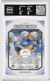 Justin Herbert/Mike Williams  from the 2022 Panini Limited set featuring a Gold parallel graded by Arena Club and given an overall grade of 9.5.