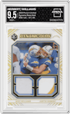 Justin Herbert/Mike Williams  from the 2022 Panini Limited set featuring a Gold parallel graded by Arena Club and given an overall grade of 9.5.