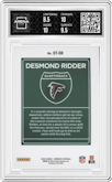 Desmond Ridder from the 2022 Panini Donruss set graded by Arena Club and given an overall grade of 9.