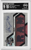 Steven Jackson from the 2008 Topps Triple Threads set featuring a Red parallel graded by Arena Club and given an overall grade of 9.