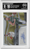 Jalen Brunson  from the 2020-21 Panini Spectra set featuring a Gold parallel graded by Arena Club and given an overall grade of 8.