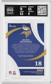 Justin Jefferson from the 2021 Panini Immaculate Collection set graded by Arena Club and given an overall grade of 8.5.