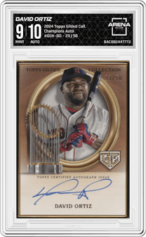 David Ortiz from the 2024 Topps Gilded Collection set graded by Arena Club and given an overall grade of 9.