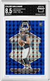 Caleb Williams from the 2024 Panini Mosaic set featuring a Blue Mosaic parallel graded by Arena Club and given an overall grade of 8.5.