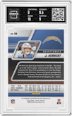 Justin Herbert from the 2023 Panini Zenith set featuring a Silver Artist Proof parallel graded by Arena Club and given an overall grade of 9.5.