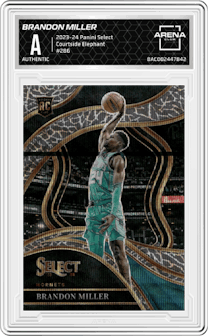 Brandon Miller from the 2023-24 Panini Select  set featuring a Elephant parallel graded by Arena Club.