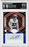 Cooper DeJean from the 2024 Panini Illusions set featuring a Red and Blue parallel graded by Arena Club and given an overall grade of 9.