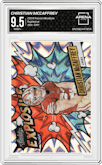 Christian McCaffrey from the 2024 Panini Absolute set graded by Arena Club and given an overall grade of 9.5.