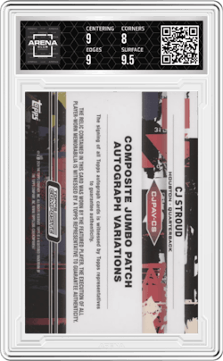 CJ Stroud from the 2023 Topps Composite set and given an overall grade of 8.5.