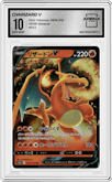 Charizard V from the 2022 Pokemon SWSH JPN set graded by Arena Club and given an overall grade of 10.