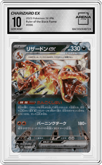 Charizard ex from the 2023 Pokemon SV JPN set graded by Arena Club and given an overall grade of 10.